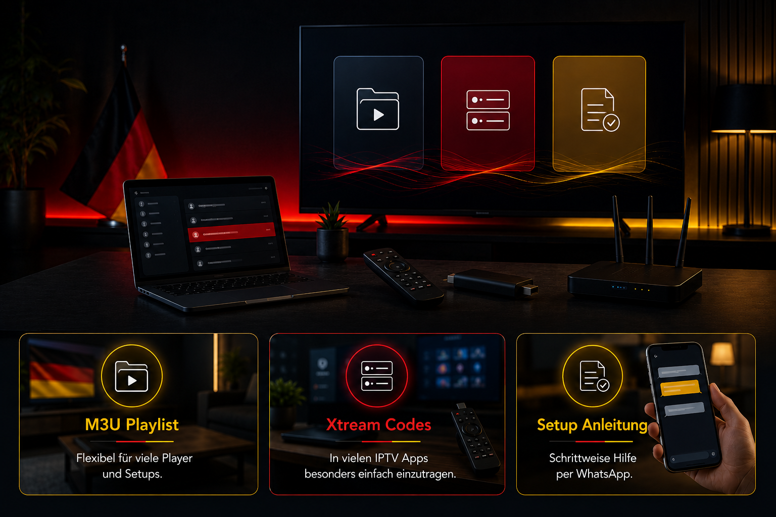 Deutschland IPTV M3U Login Xtream Codes und App Setup